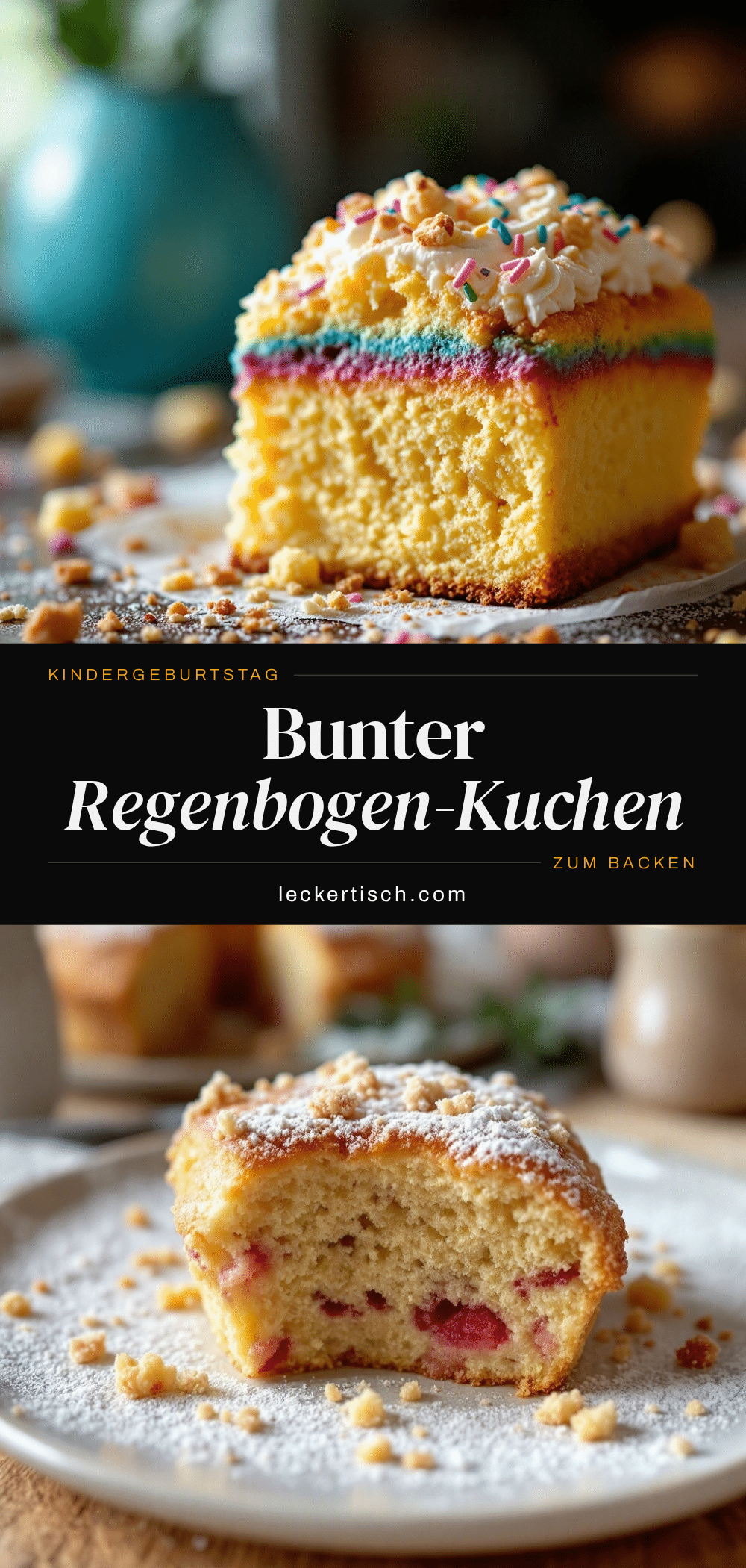 Regenbogen-Kuchen für den Kindergeburtstag recipe