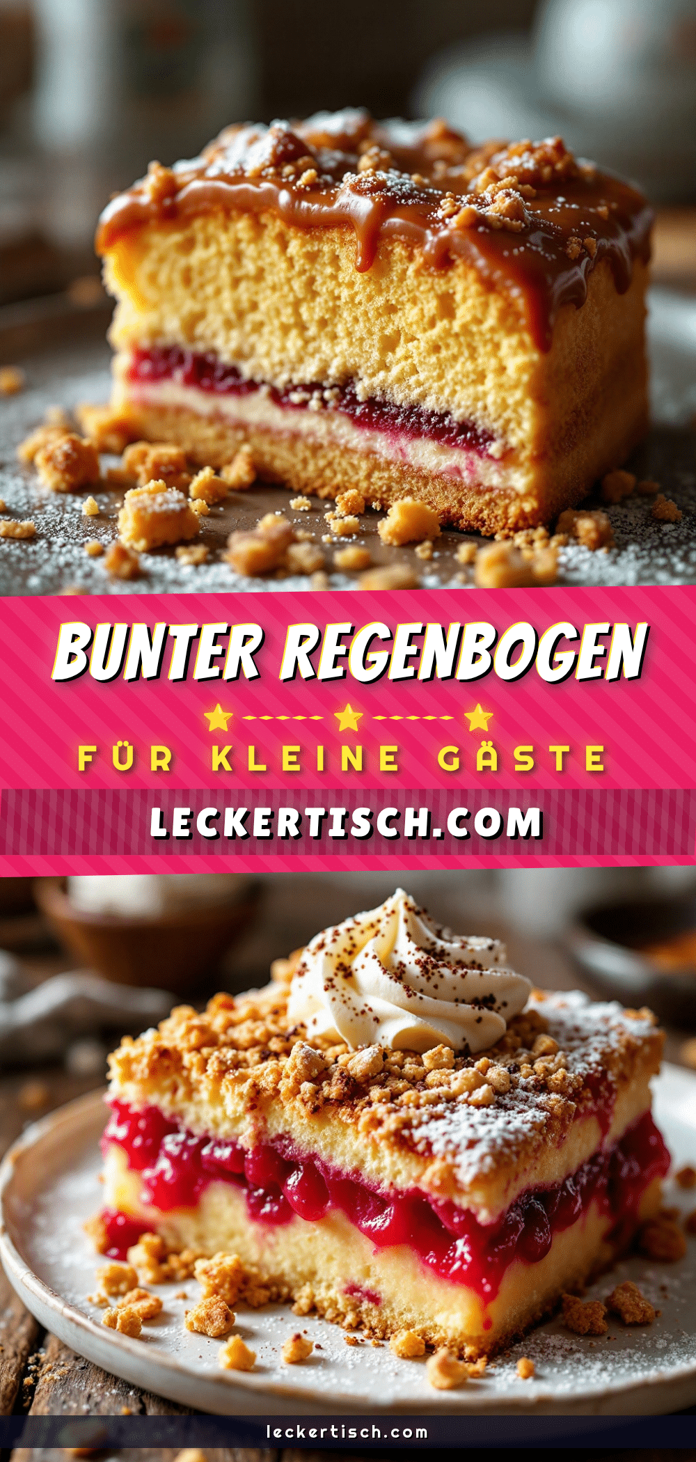 Regenbogen-Kuchen Rezept recipe