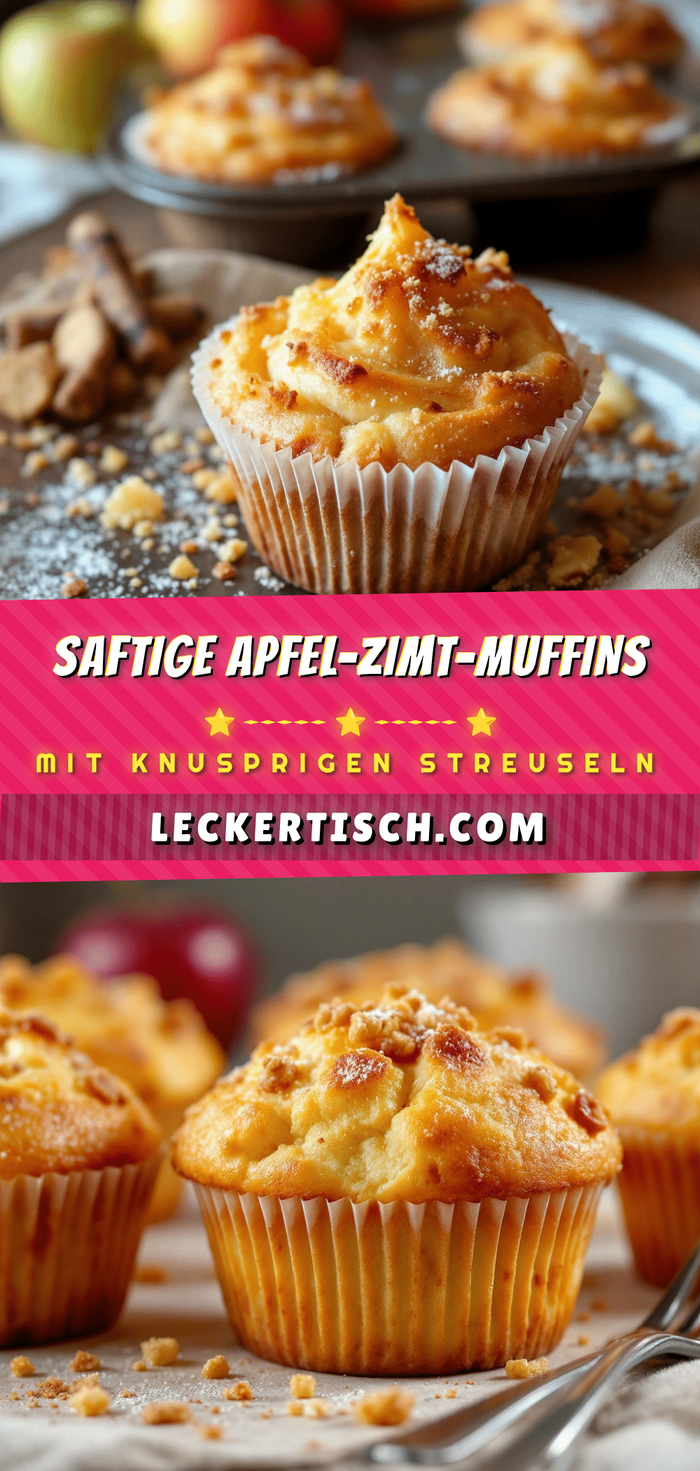 Saftige Apfel-Zimt-Muffins mit Streuseln recipe