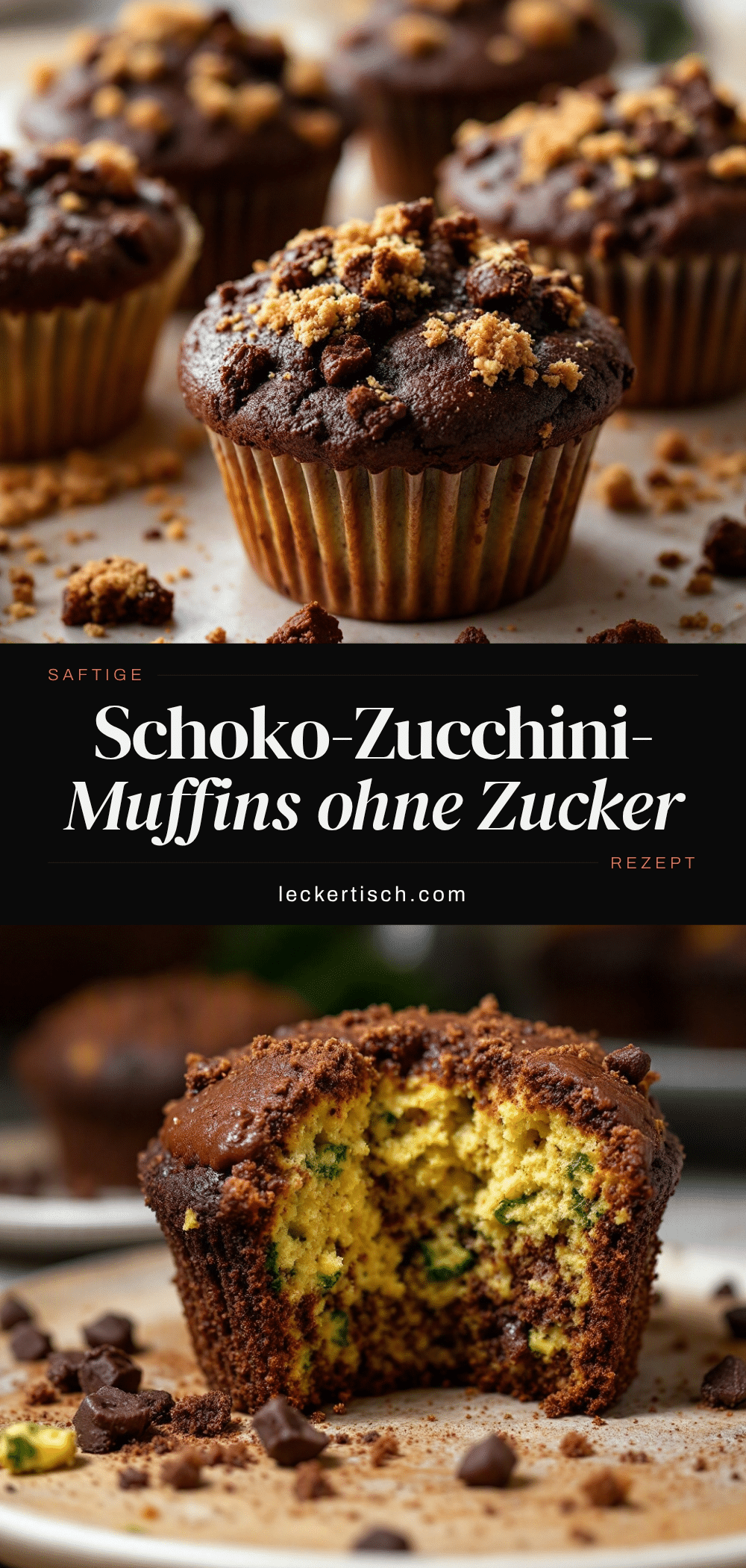 Saftige Schoko-Zucchini-Muffins ohne raffinierten Zucker recipe