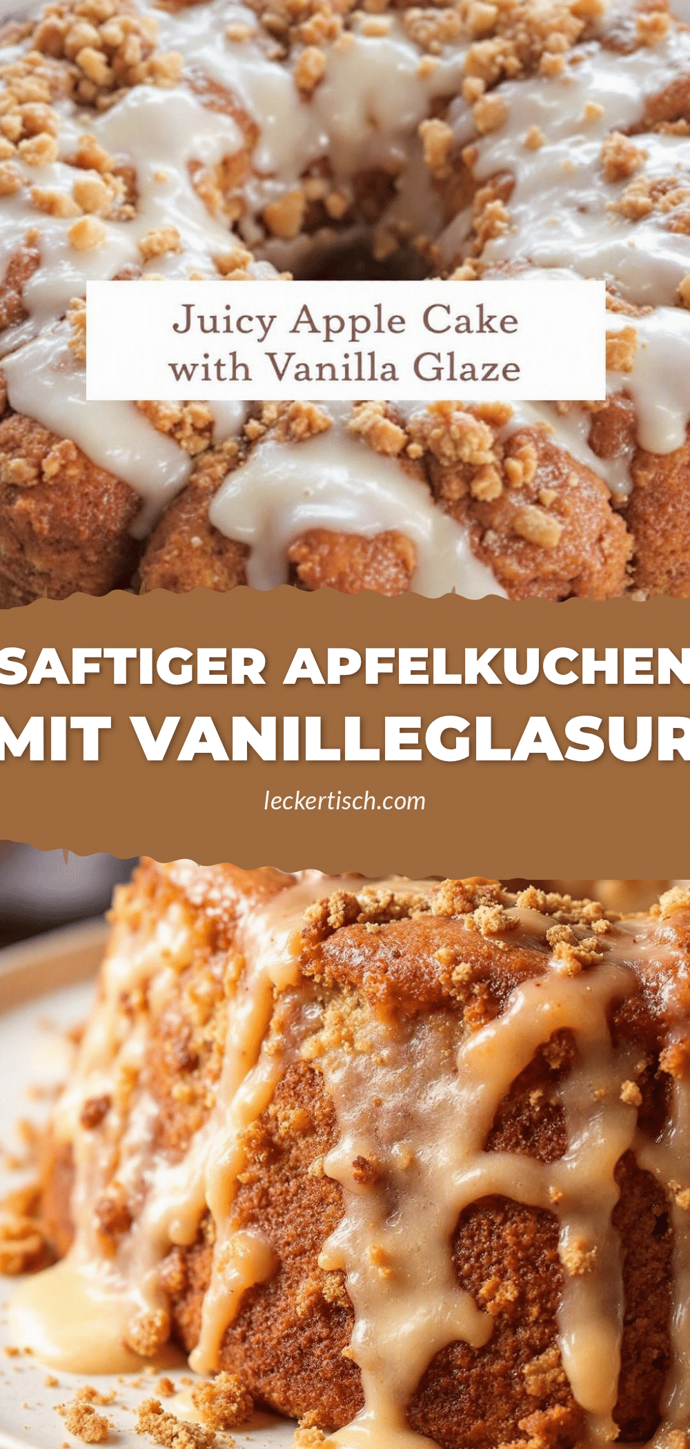 Saftiger Apfelkuchen mit Vanilleglasur recipe