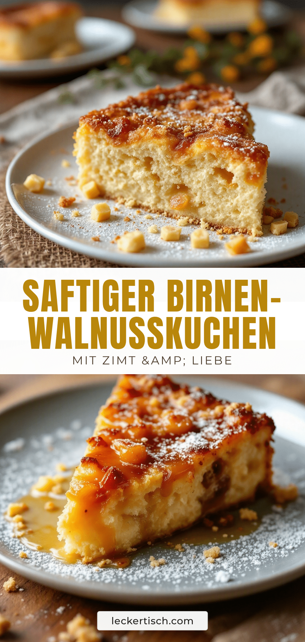 Saftiger Birnen-Walnuss-Kuchen mit Zimt recipe