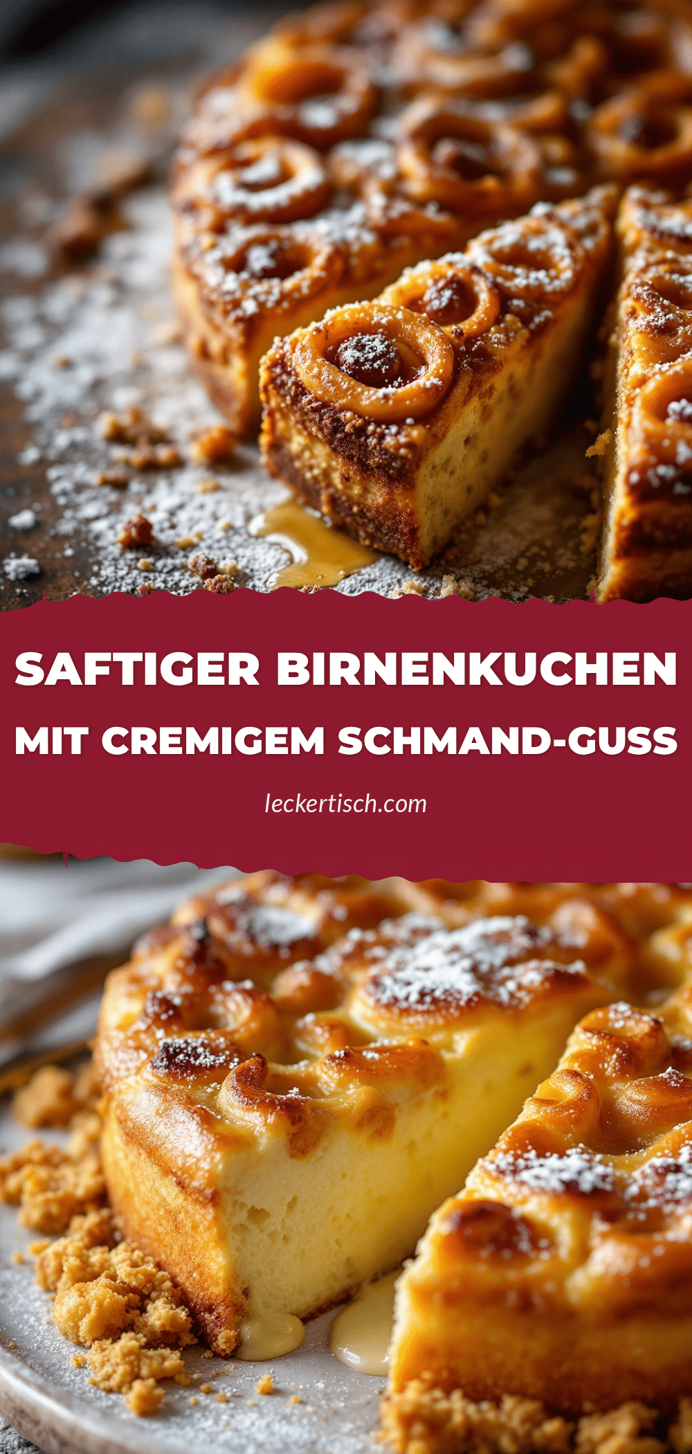 Saftiger Birnenkuchen mit Schmand-Guss recipe