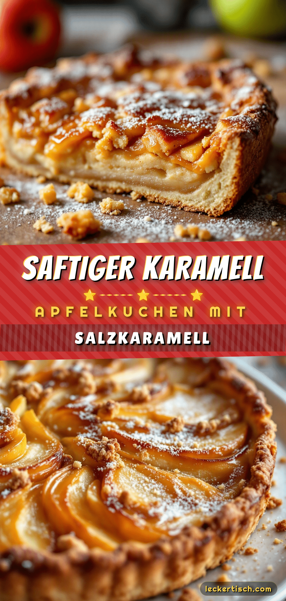 Saftiger Karamell-Apfelkuchen mit Salzkaramell recipe