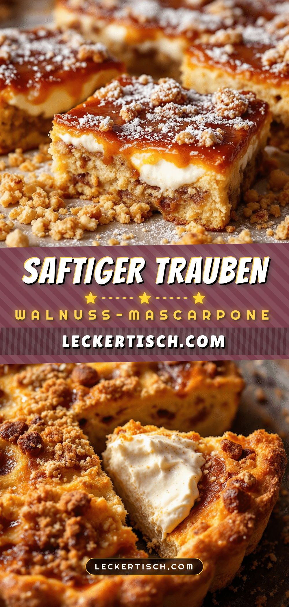 Saftiger Trauben-Walnuss-Kuchen mit Mascarpone recipe