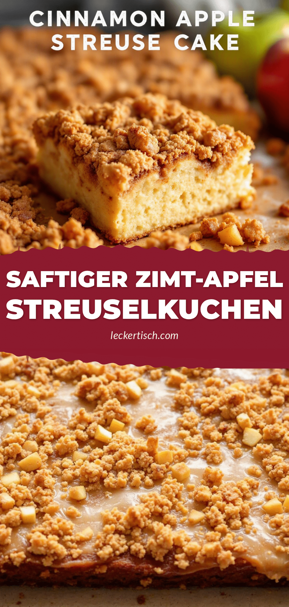 Saftiger Zimt-Apfel Streuselkuchen recipe