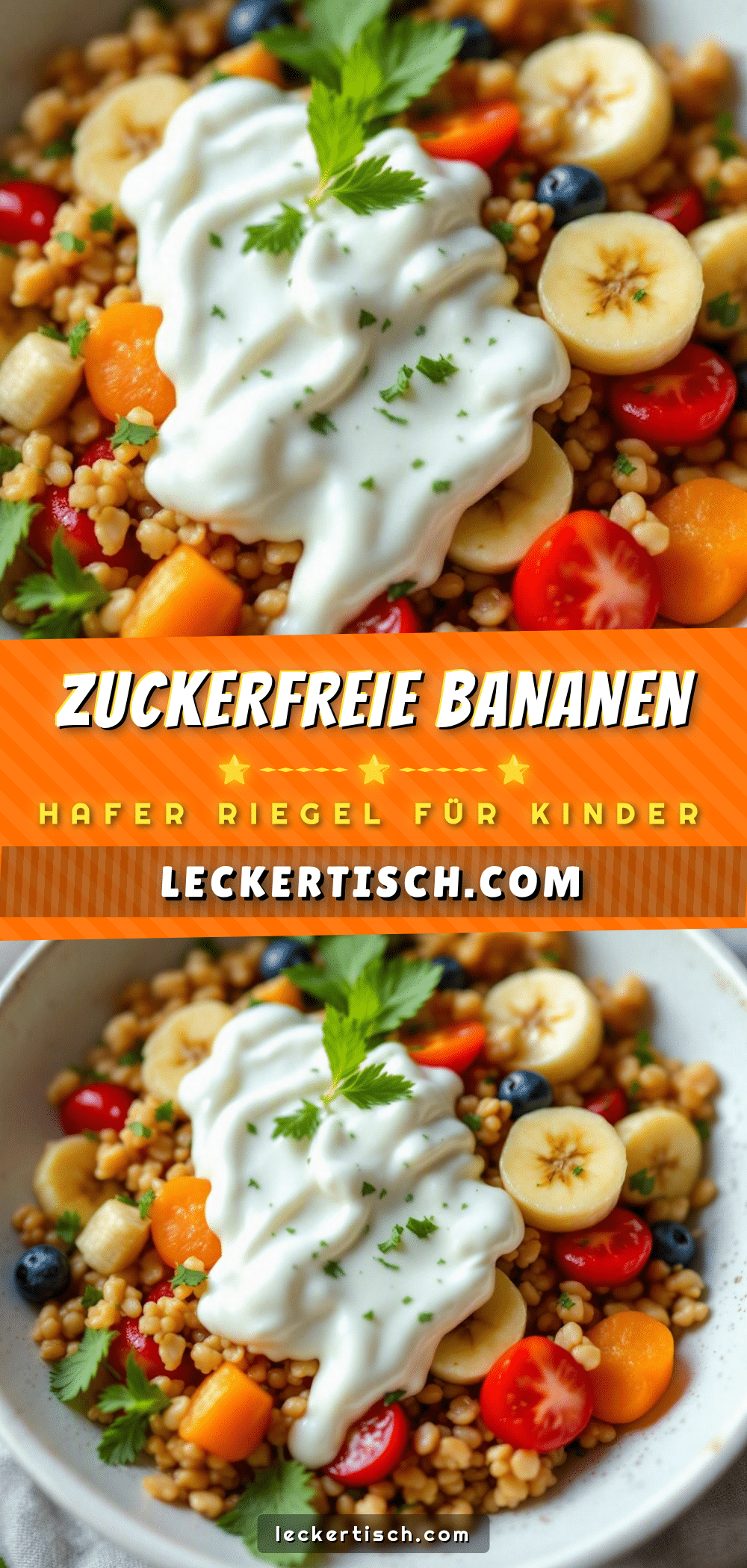 Beste Rezept für gesunde Bananen-Hafer-Riegel ohne Zucker recipe