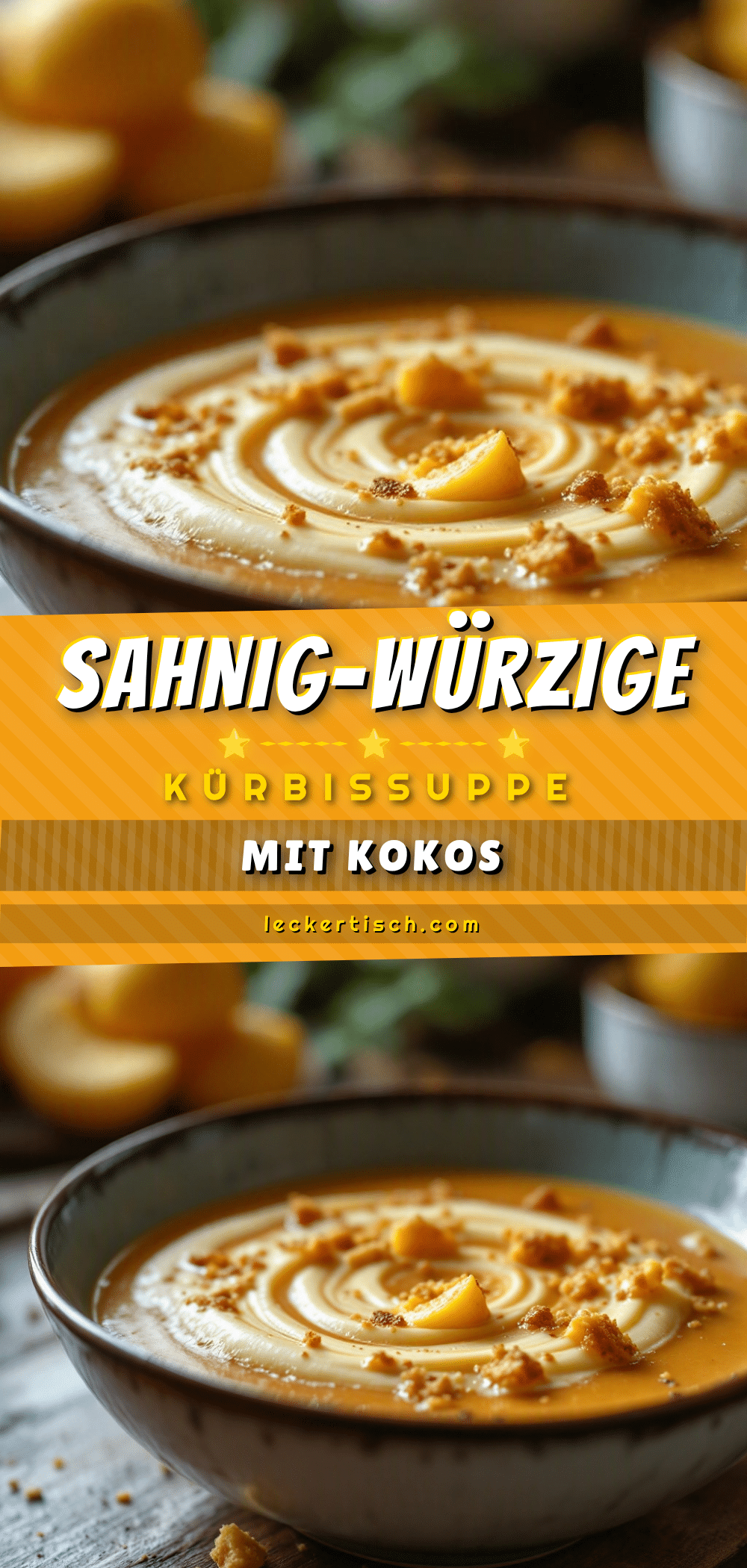cremige Kürbissuppe mit Kokosmilch recipe