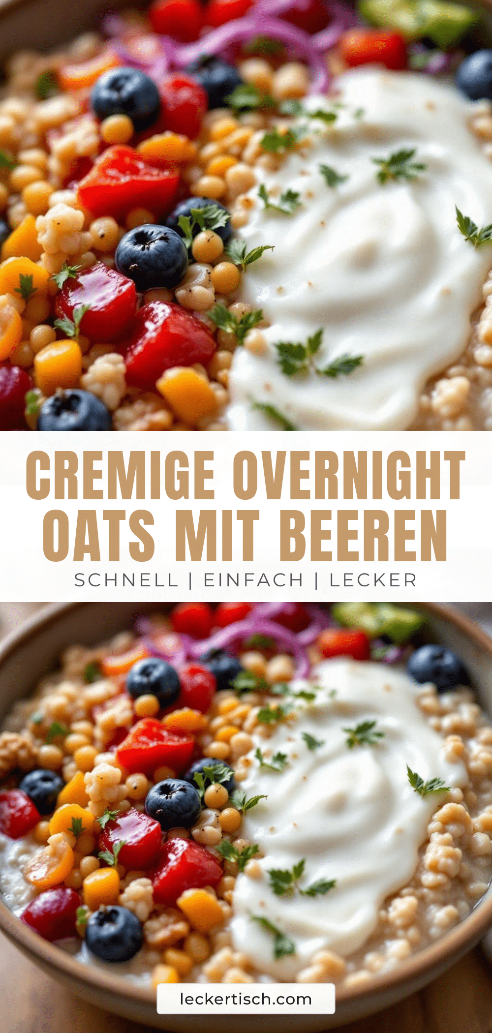Cremige Overnight Oats mit Beeren und Chiasamen recipe