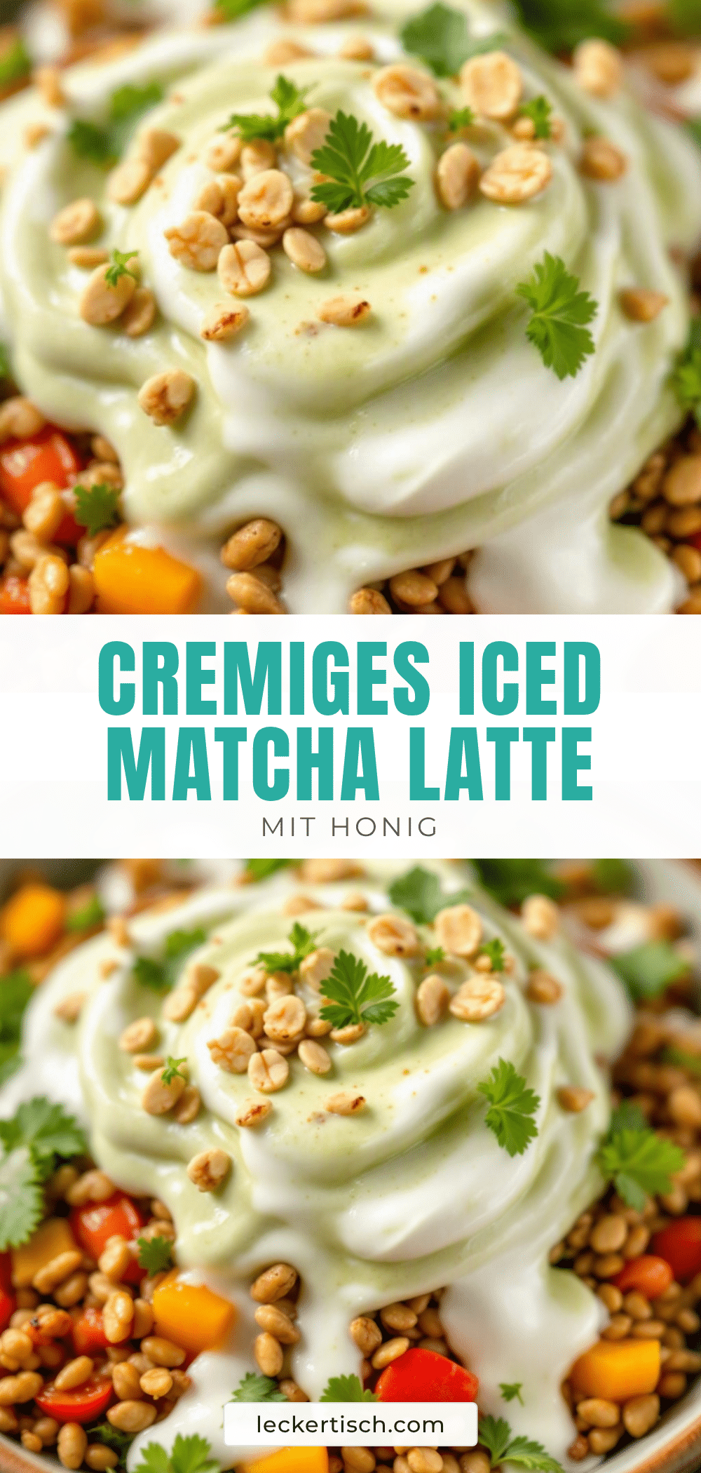 cremiger iced matcha latte mit honig recipe