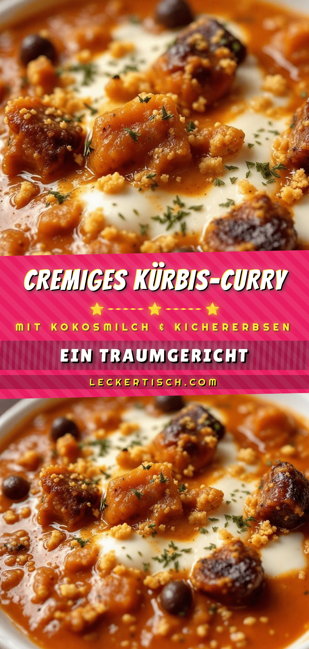 Cremiges Kürbis-Curry mit Kichererbsen recipe