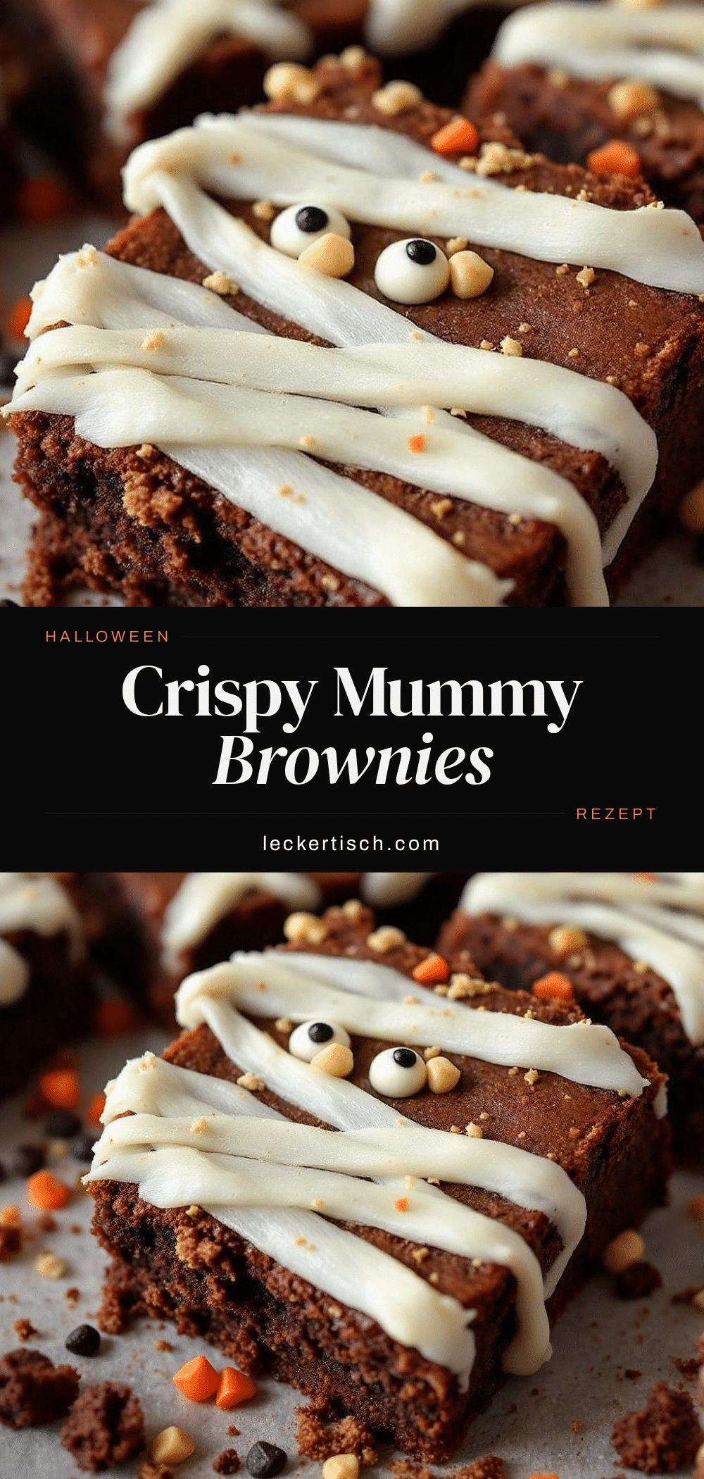 Crispy Mummy Halloween Brownies recipe