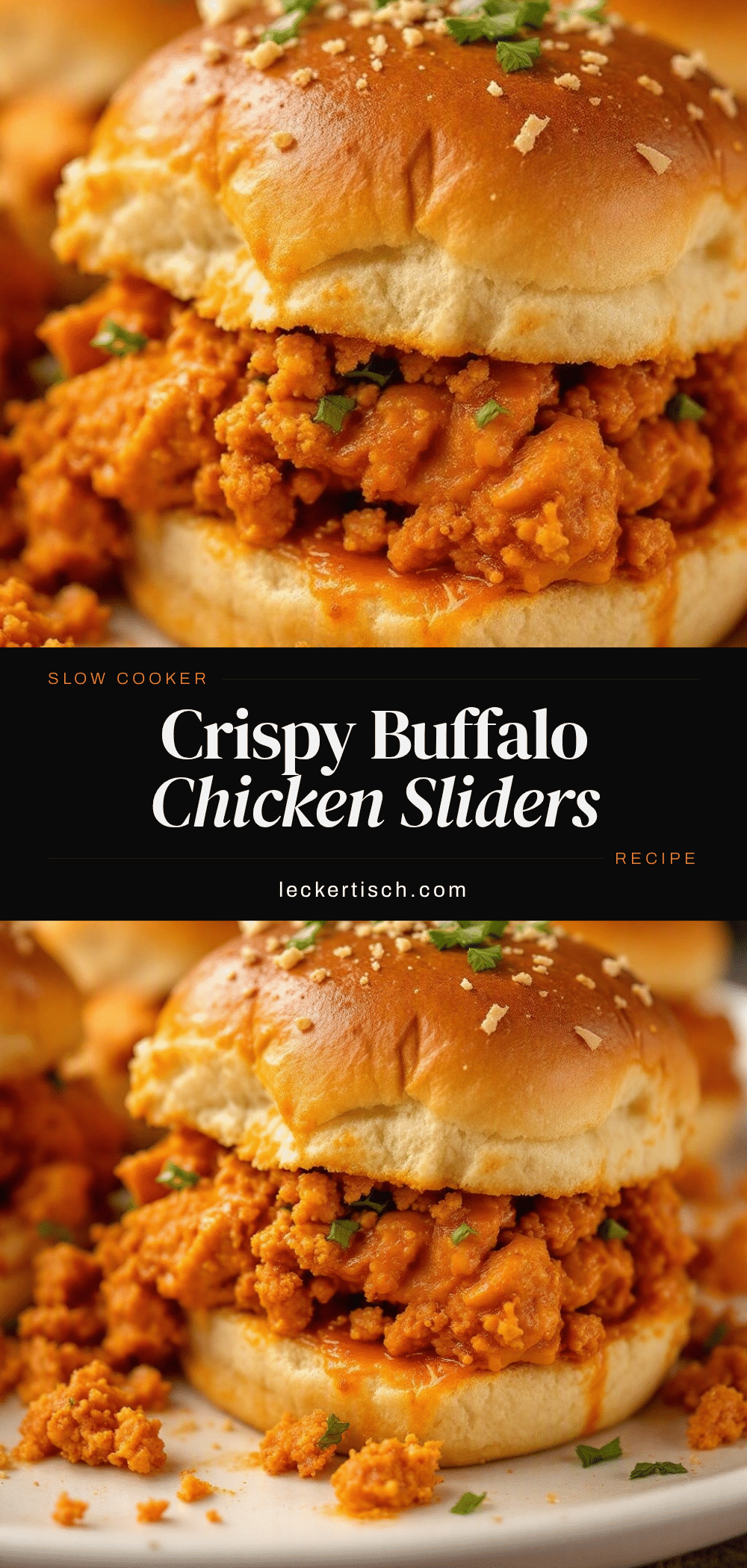 Crispy Slow Cooker Buffalo Chicken Sliders recipe