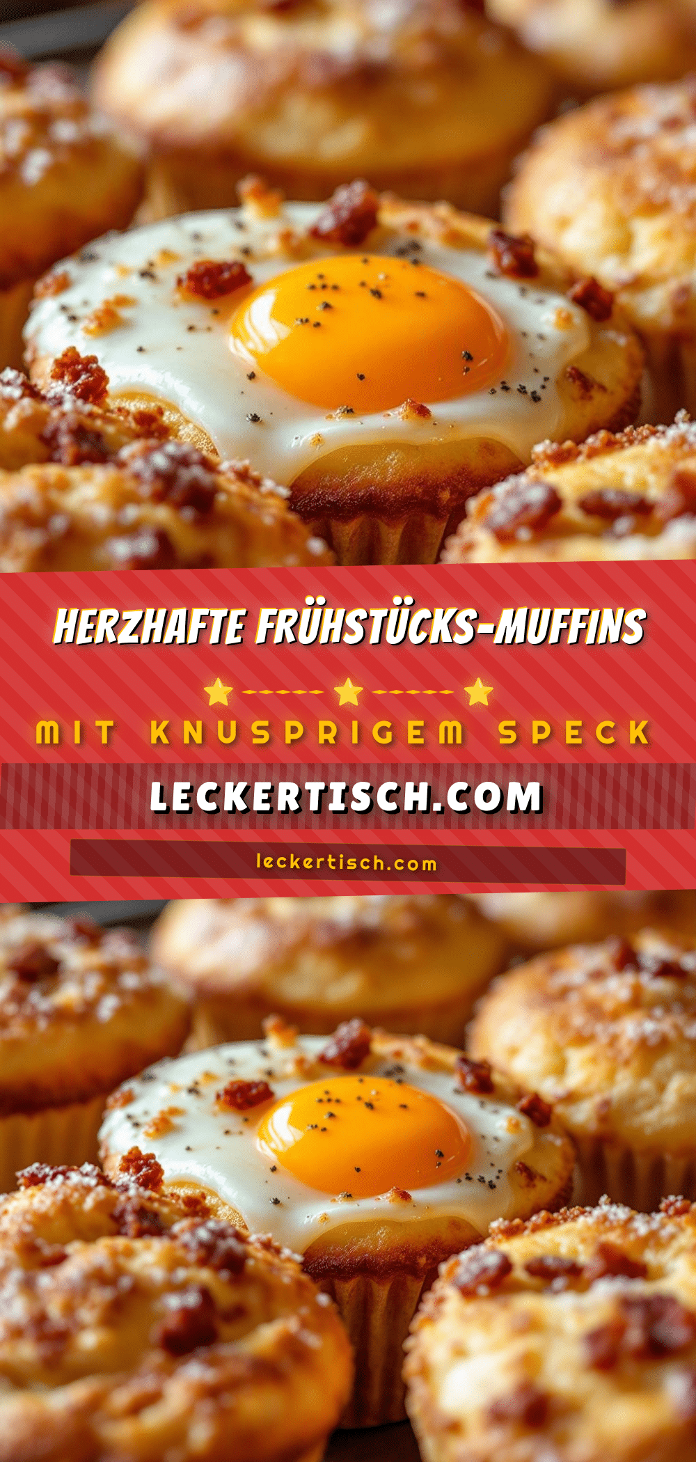 Einfache herzhafte Frühstücks-Muffins mit Ei und Speck recipe