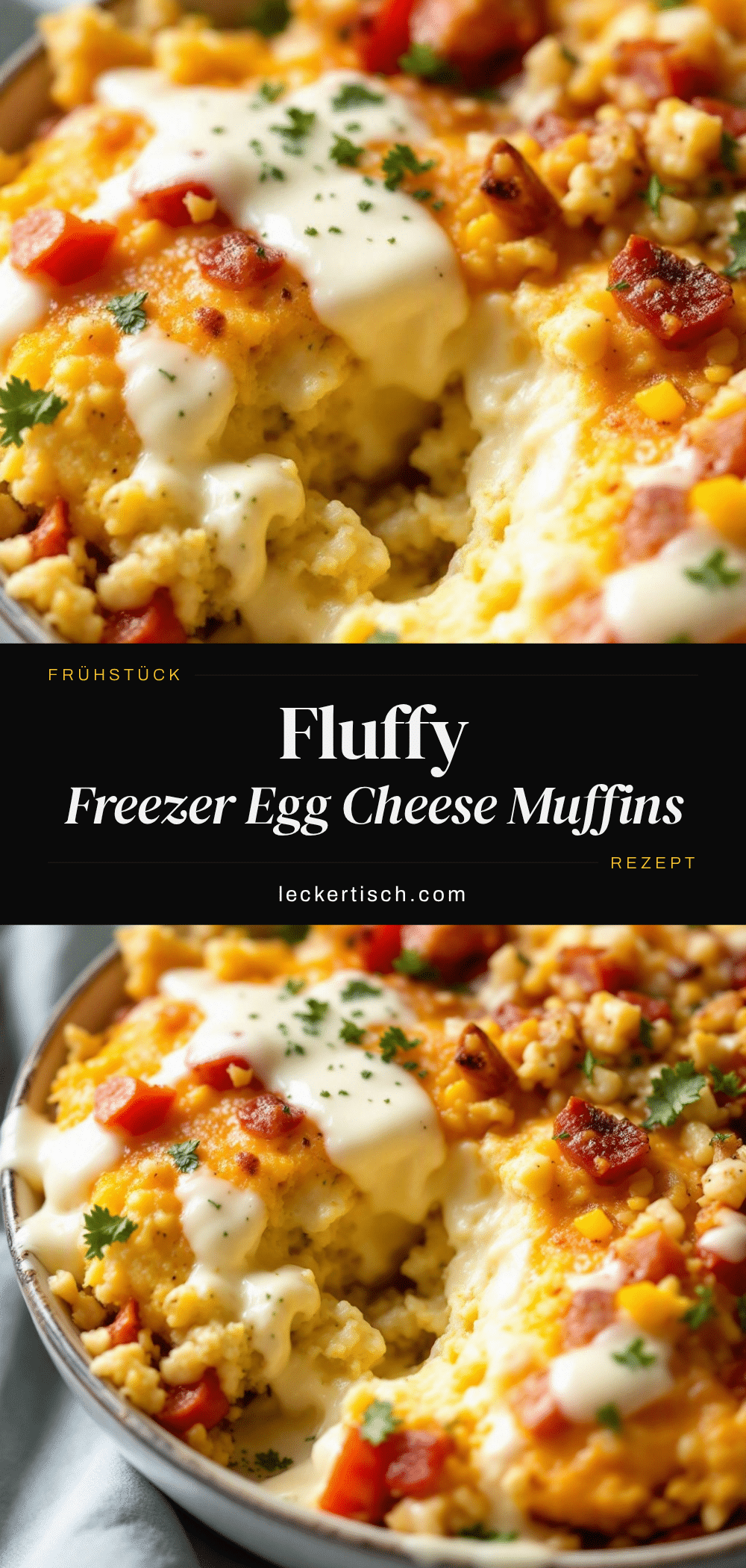Fluffy Freezer Egg Cheese Breakfast Muffins recipe