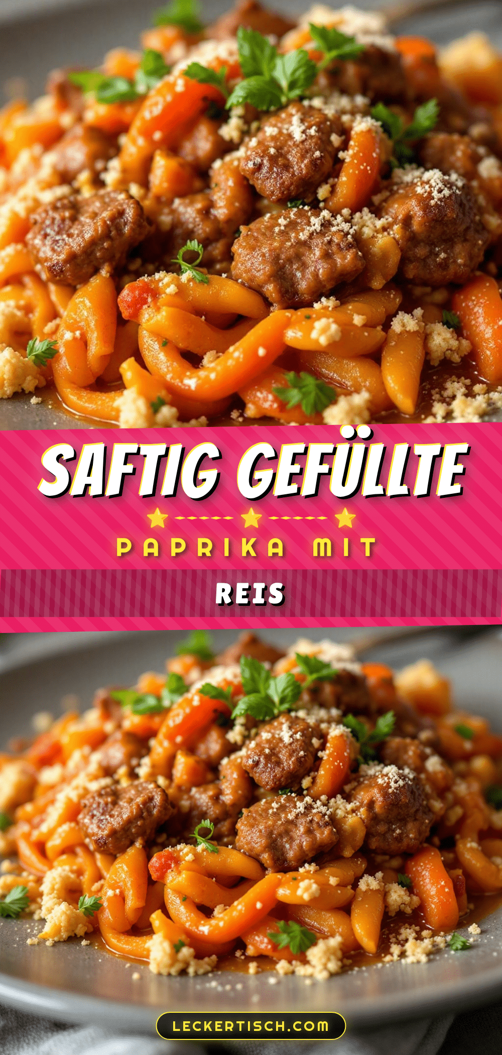 gefüllte Paprika mit Hackfleisch und Reis recipe