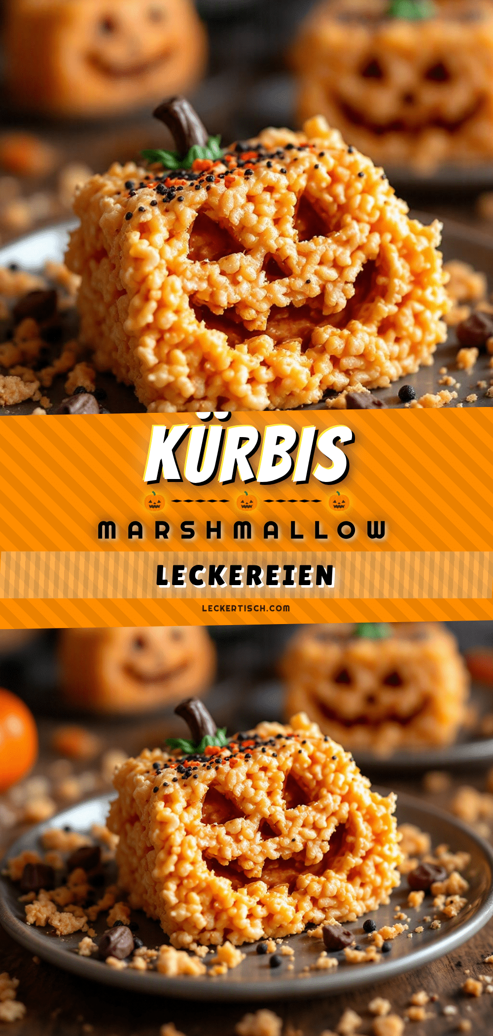Halloween Kürbis Marshmallow Leckereien recipe