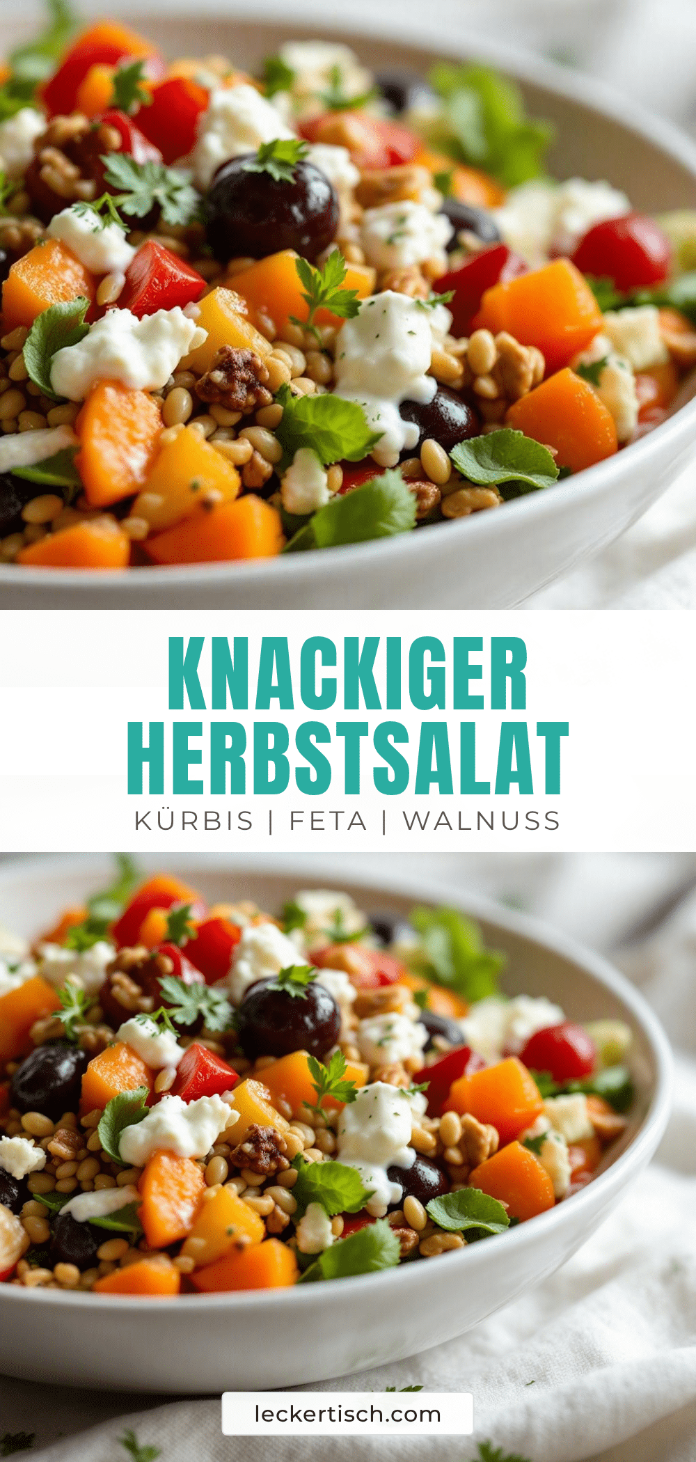 Herbstsalat mit Kürbis, Feta und Walnüssen recipe