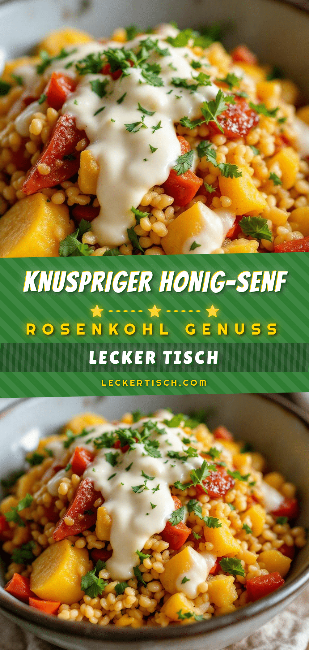 Knuspriger Honig-Senf Rosenkohl aus dem Ofen recipe
