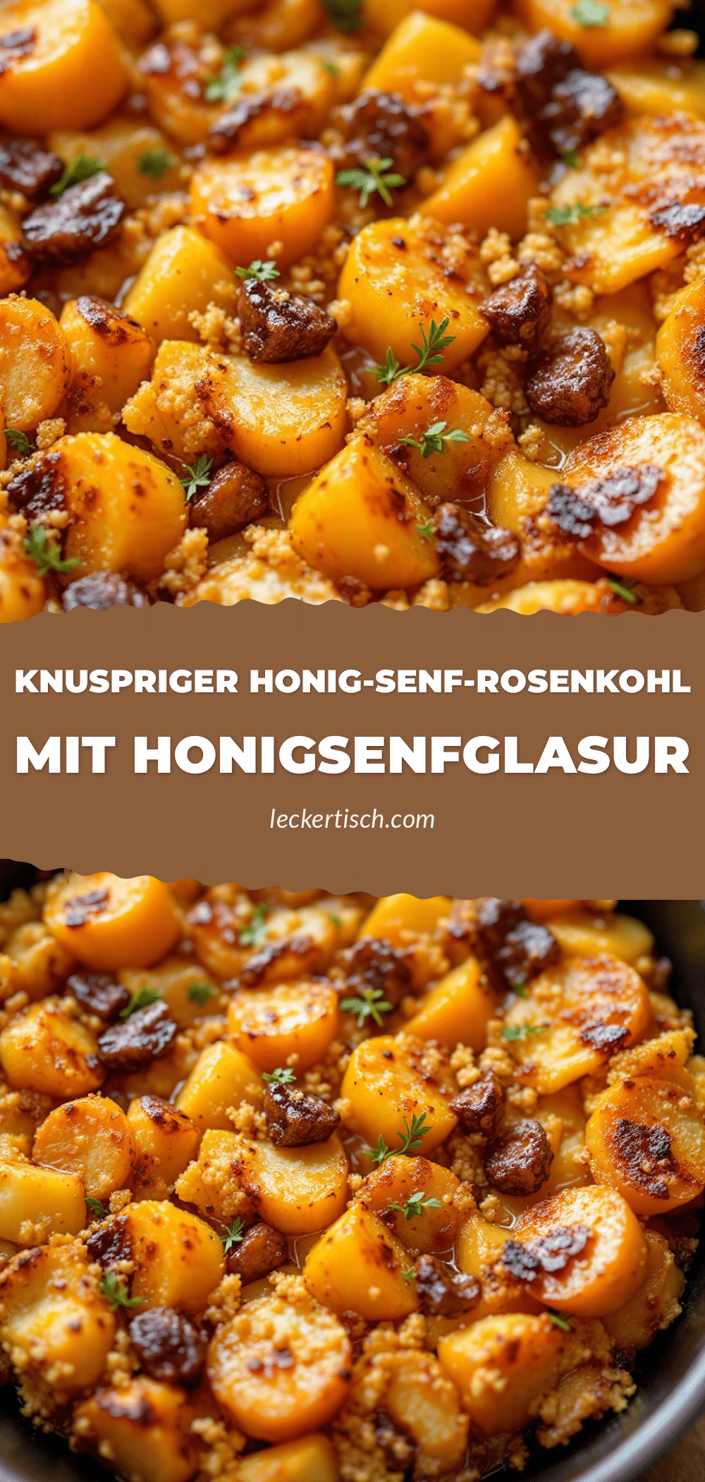 Knuspriger Honig-Senf-Rosenkohl aus dem Ofen recipe