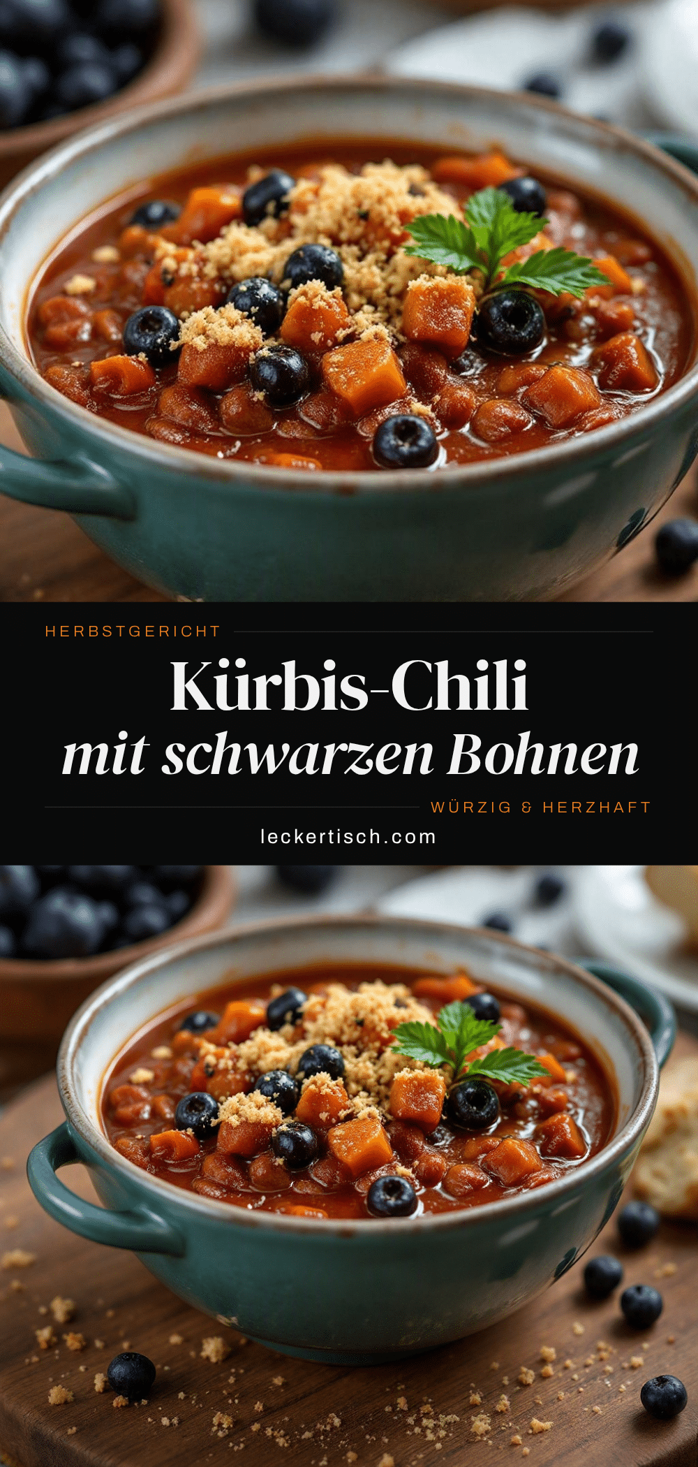 Kürbis-Chili mit schwarzen Bohnen recipe