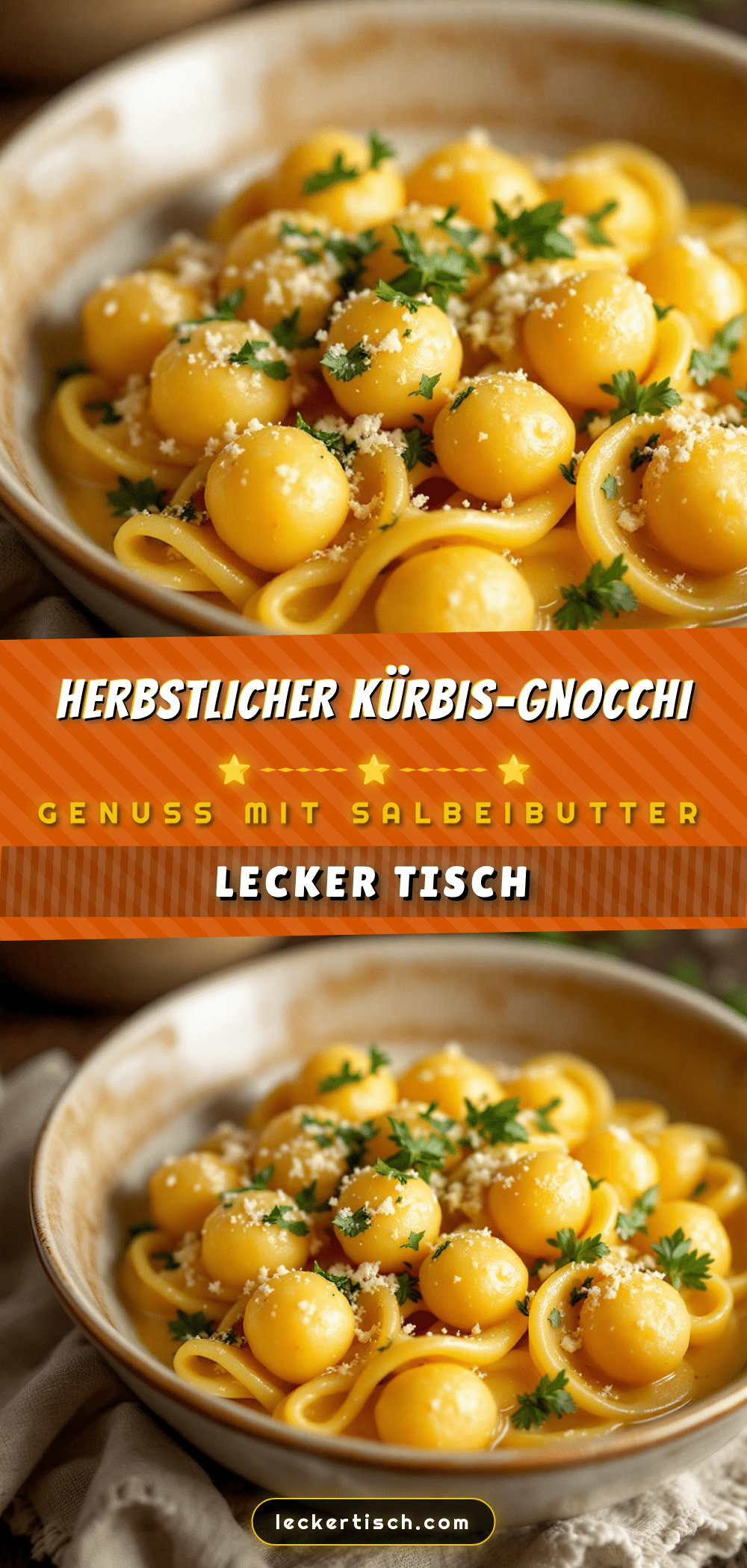 Kürbis-Gnocchi mit brauner Salbeibutter recipe