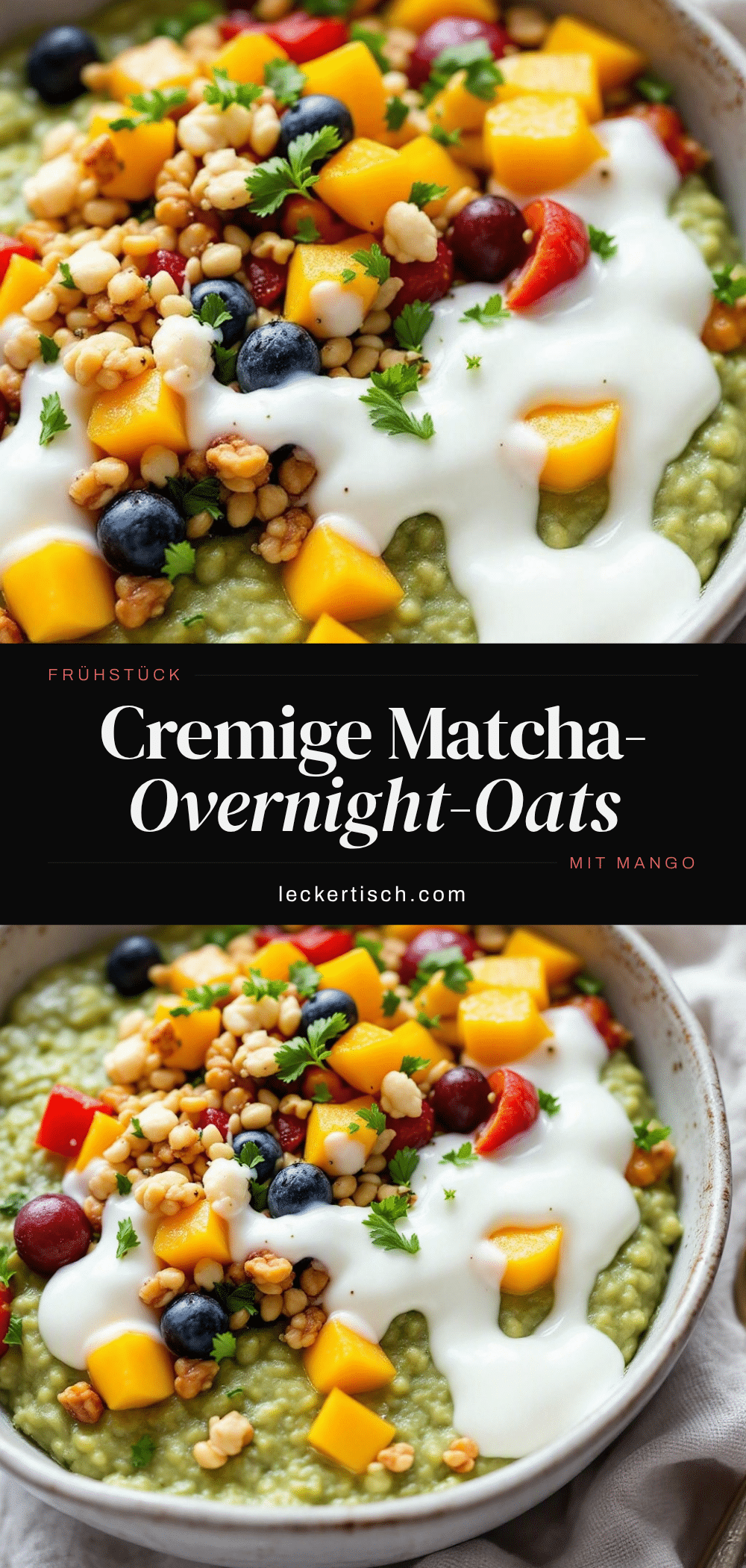 Matcha-Overnight-Oats mit Mango recipe