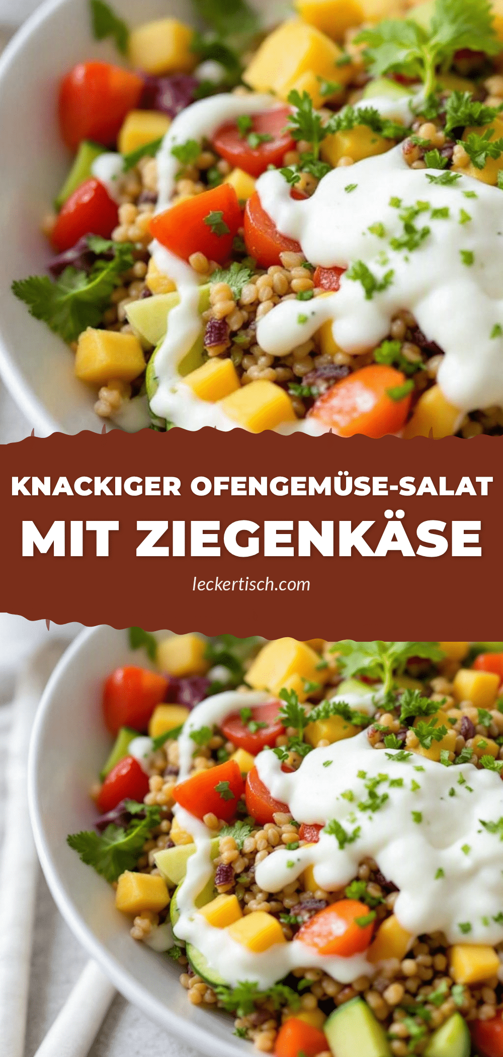 Ofengemüse-Salat mit Granatapfel und Ziegenkäse recipe