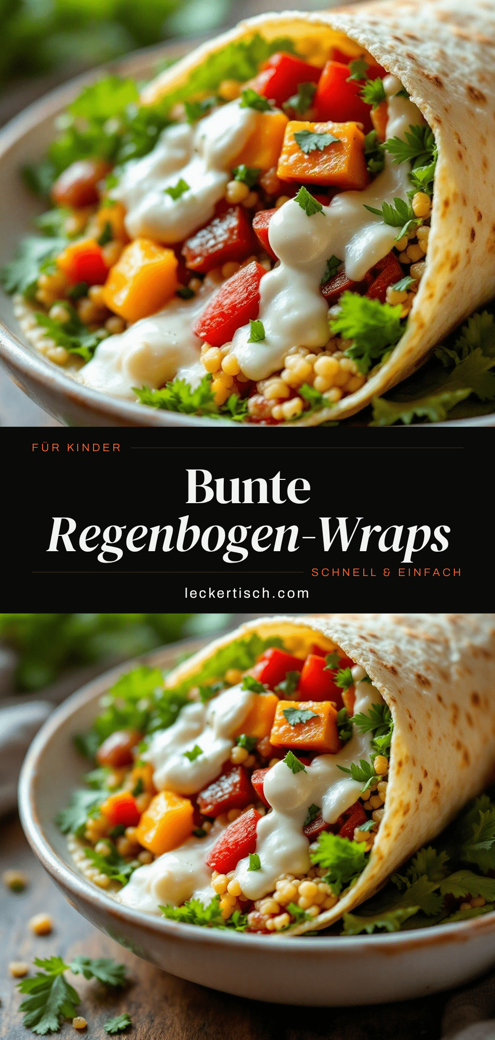 Regenbogen-Wraps mit Frischkäse recipe