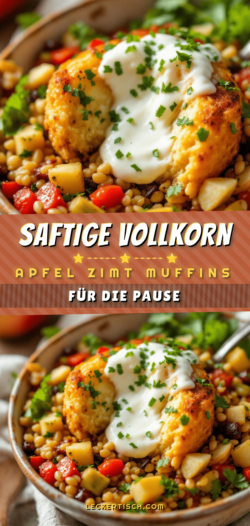 Saftige Vollkorn-Apfel-Zimt-Muffins recipe