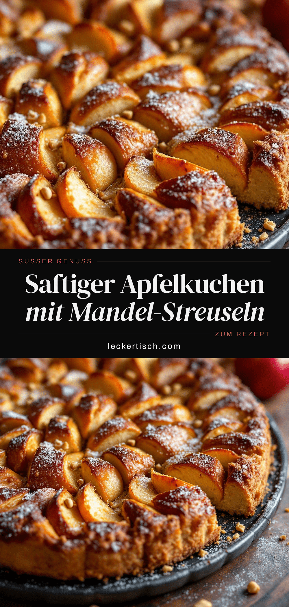 Saftiger Apfelkuchen mit knusprigen Mandel-Streuseln recipe