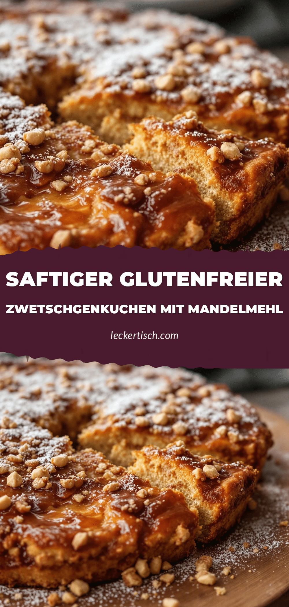 Saftiger glutenfreier Zwetschgenkuchen mit Mandelmehl recipe
