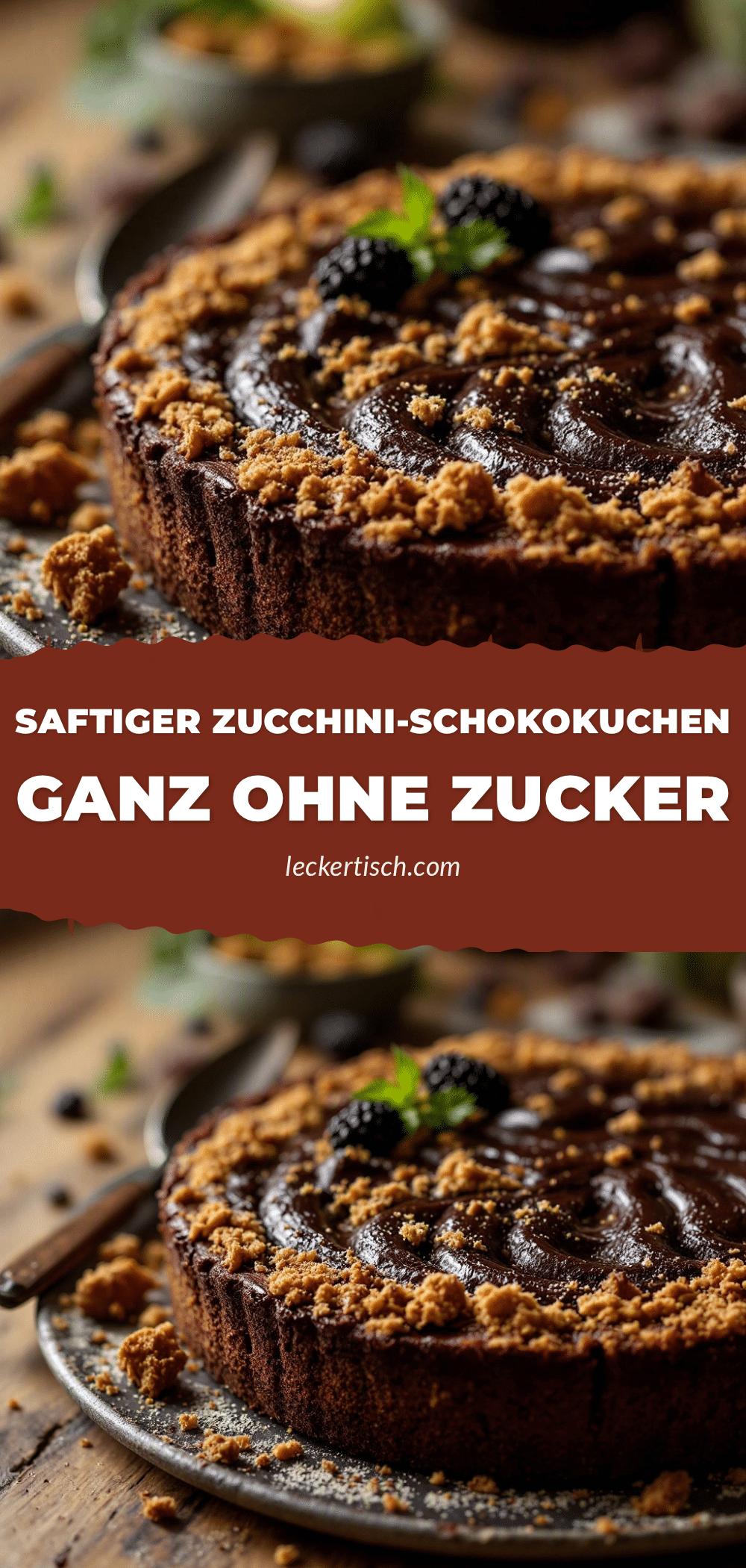 Saftiger Zucchini-Schokoladenkuchen ohne Zucker recipe