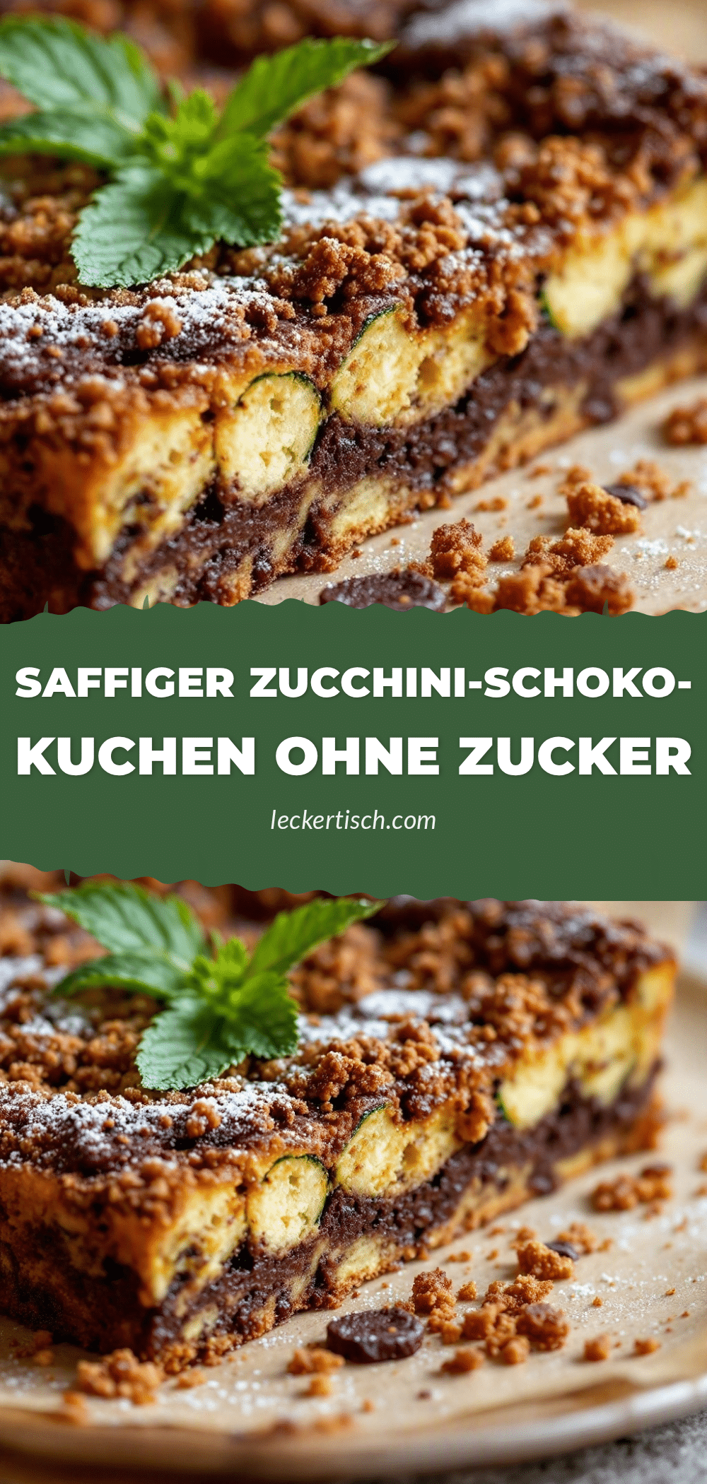 Saftiger Zucchini-Schokoladenkuchen ohne Zucker recipe