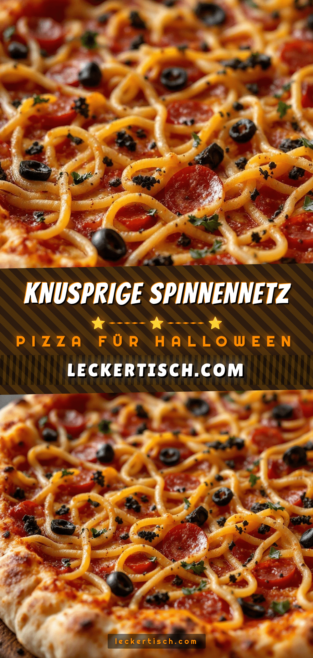 Spinnennetz-Pizza Halloween Rezept recipe